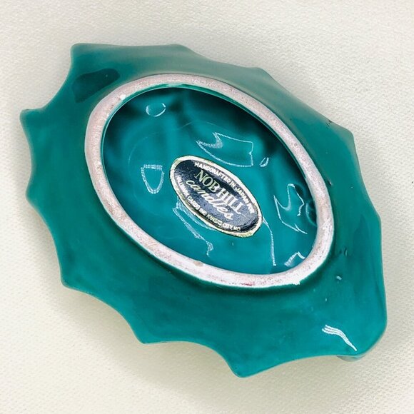 Hallmark Green Holly Berry Candleholder Dish Kitsch Vintage Christmas Decor - Picture 6 of 10